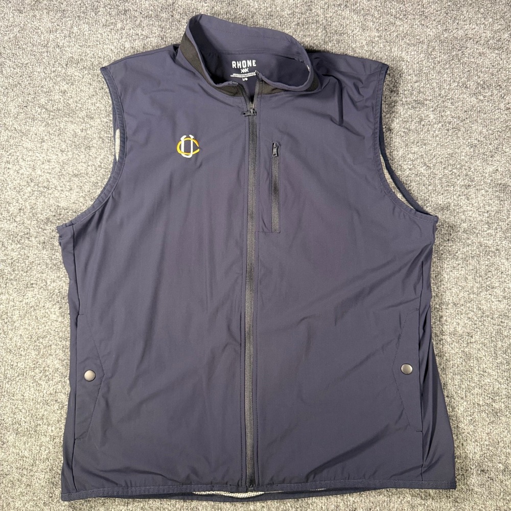 Rhone Vest Mens Large Navy Blue Full Zip Performance Golf Activewear UC Logo L